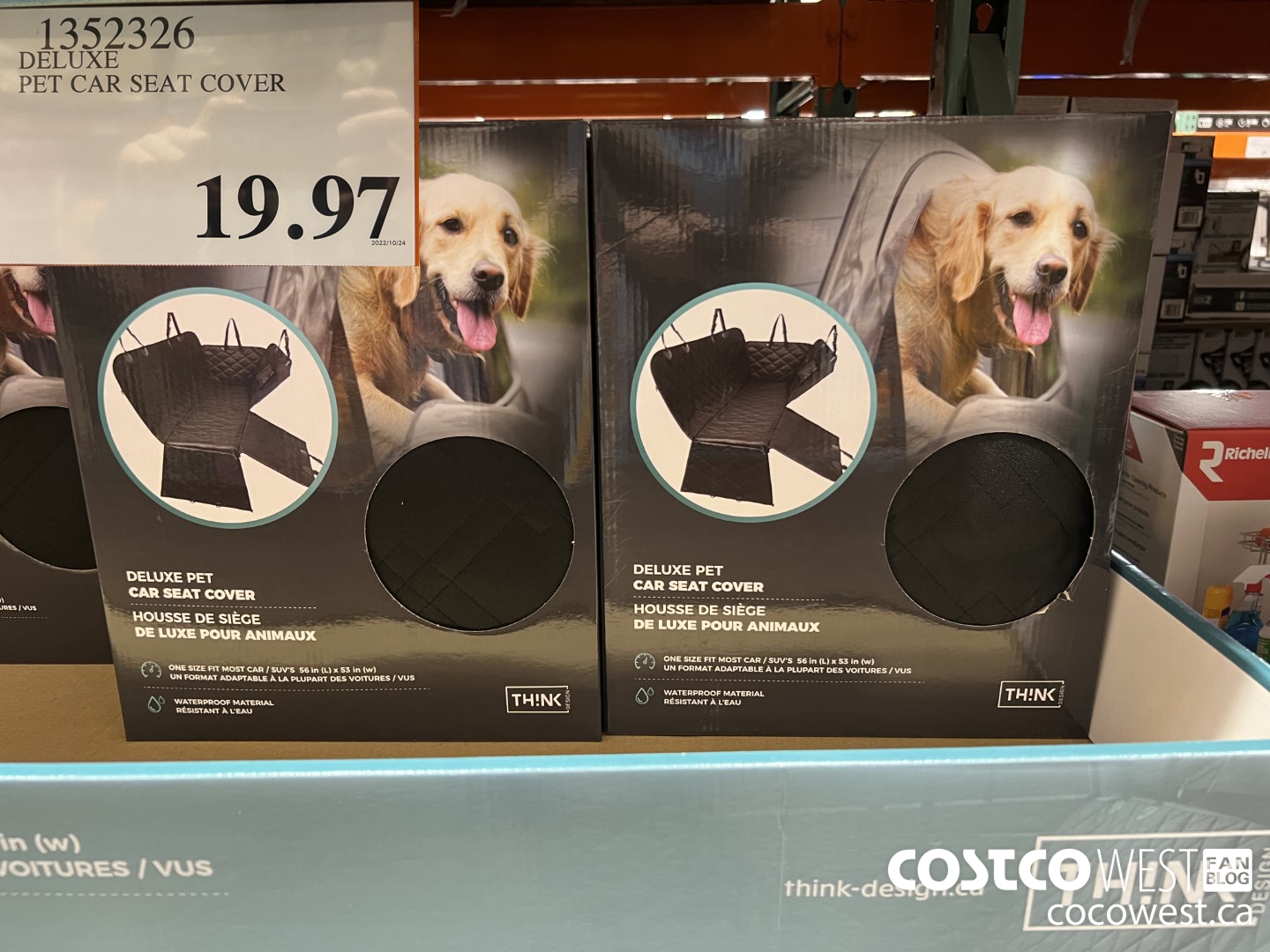 1352326 DELUXE PET CAR SEAT COVER  $19.97