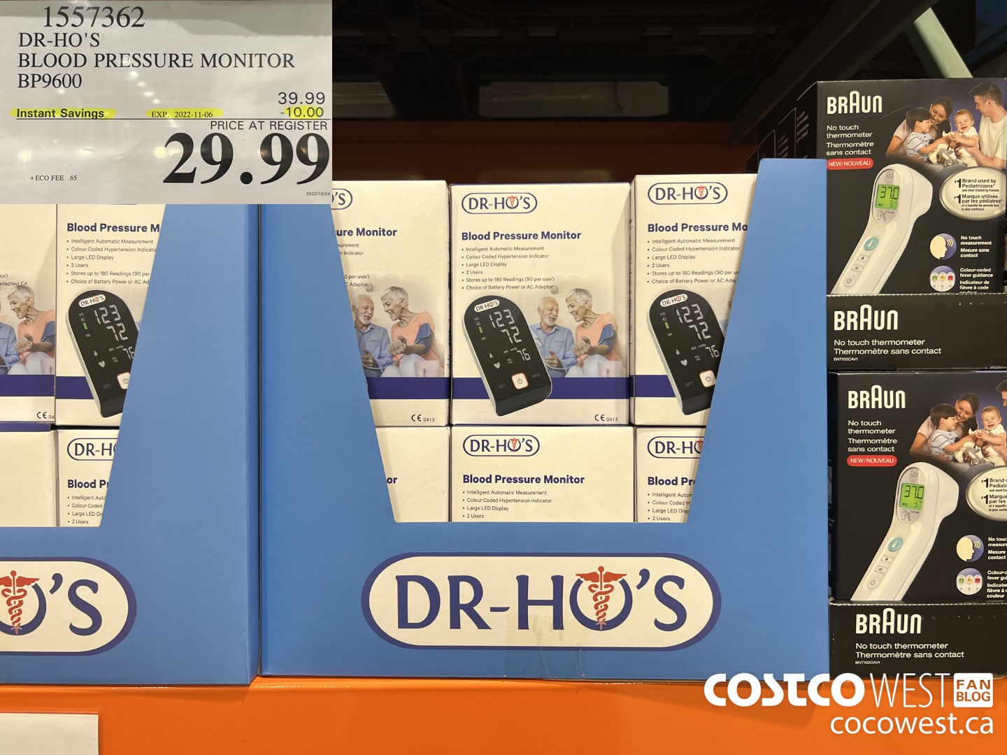 1557362 DR-HO'S BLOOD PRESSURE MONITOR BP9600 ($10.00 INSTANT SAVINGS EXPIRES ON 2022-11-06) $29.99