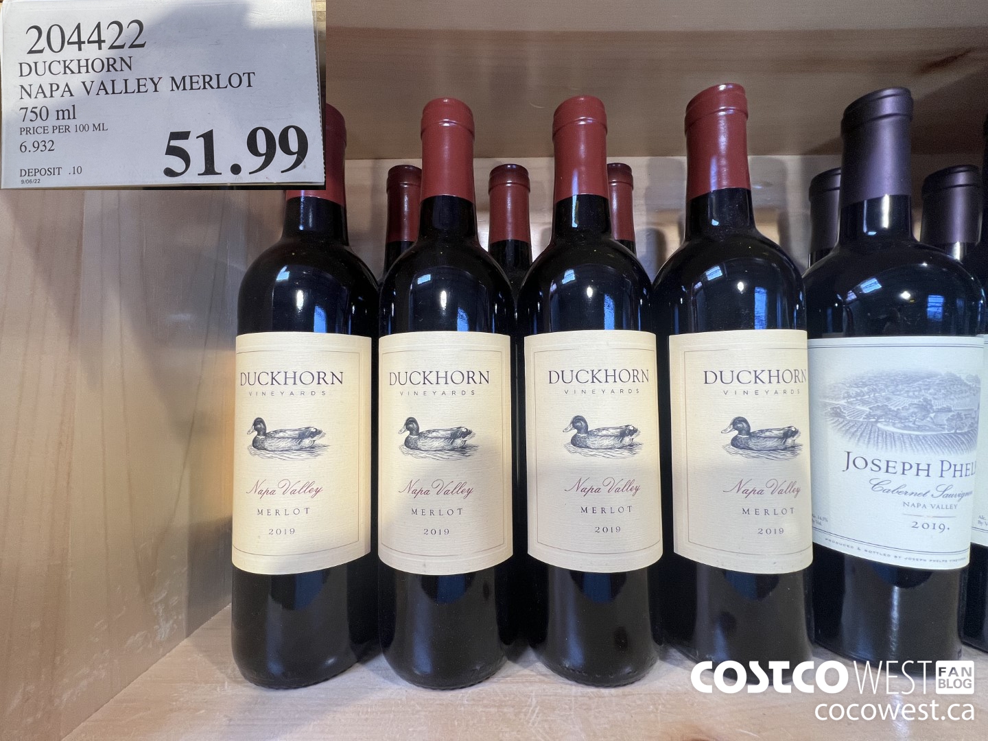 204422 DUCKHORN NAPA VALLEY MERLOT 750 ML $51.99