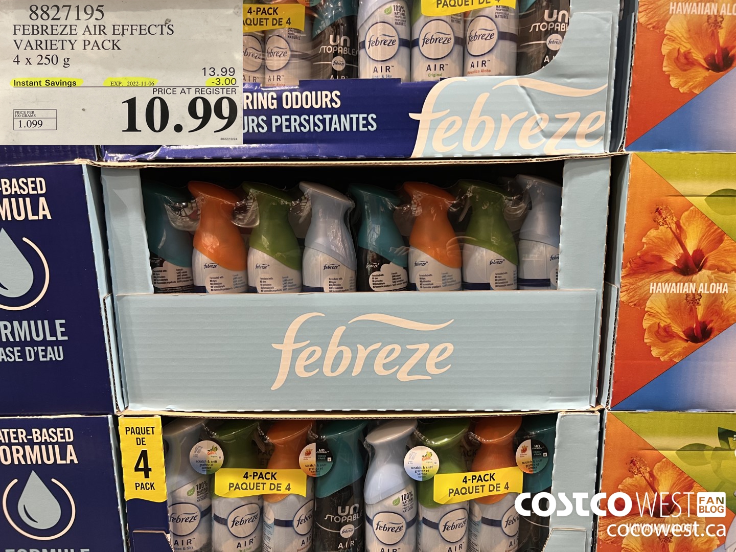 8827195 FEBREZE AIR EFFECTS VARIETY PACK 4 x 250 g ($3.00 INSTANT SAVINGS EXPIRES ON 2022-11-06) $10.99
