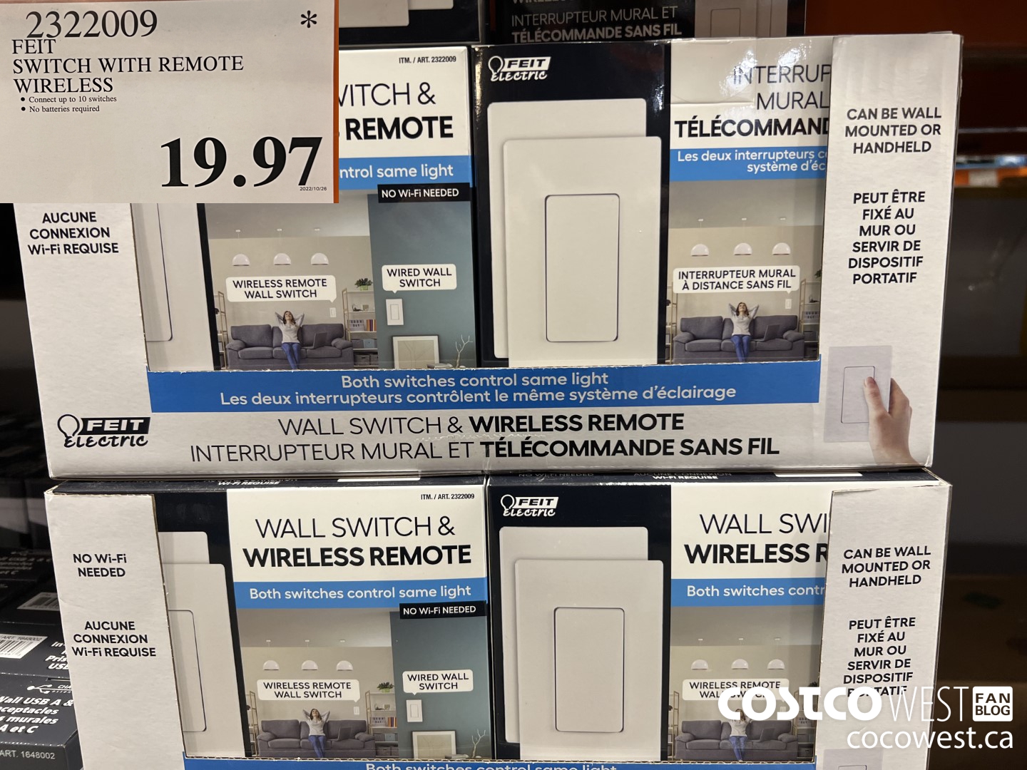 2322009 FEIT SWITCH WITH REMOTE WIRELESS $19.97