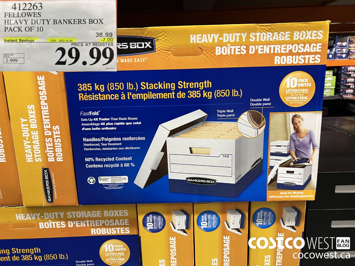 412263 FELLOWES HEAVY DUTY BANKERS BOX PACK OF 10 ($7.00 INSTANT SAVINGS EXPIRES ON 2022-10-30) $29.99