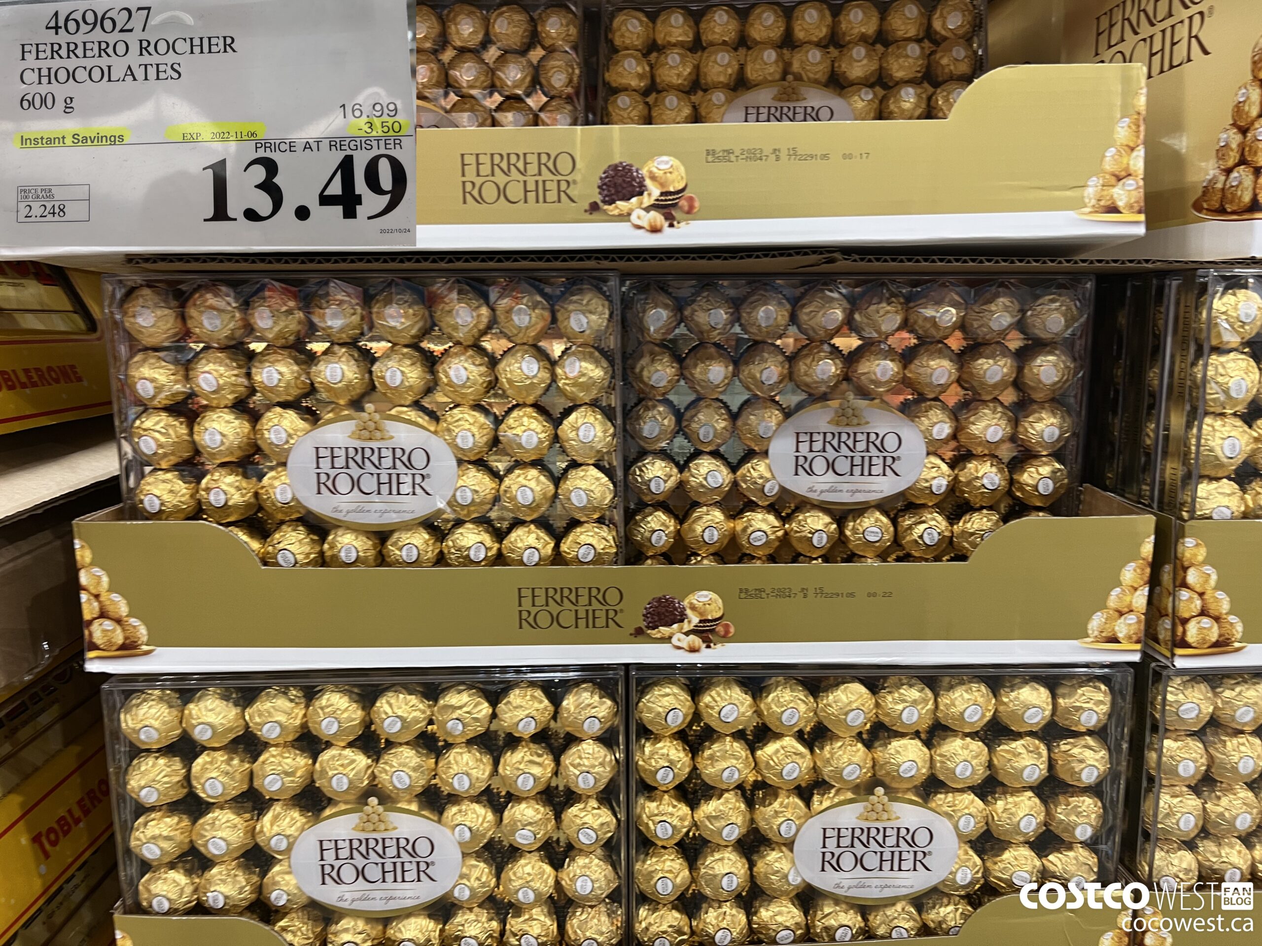 469627 FERRERO ROCHER CHOCOLATES 600 g ($3.50 INSTANT SAVINGS EXPIRES ON 2022-11-06) $13.49