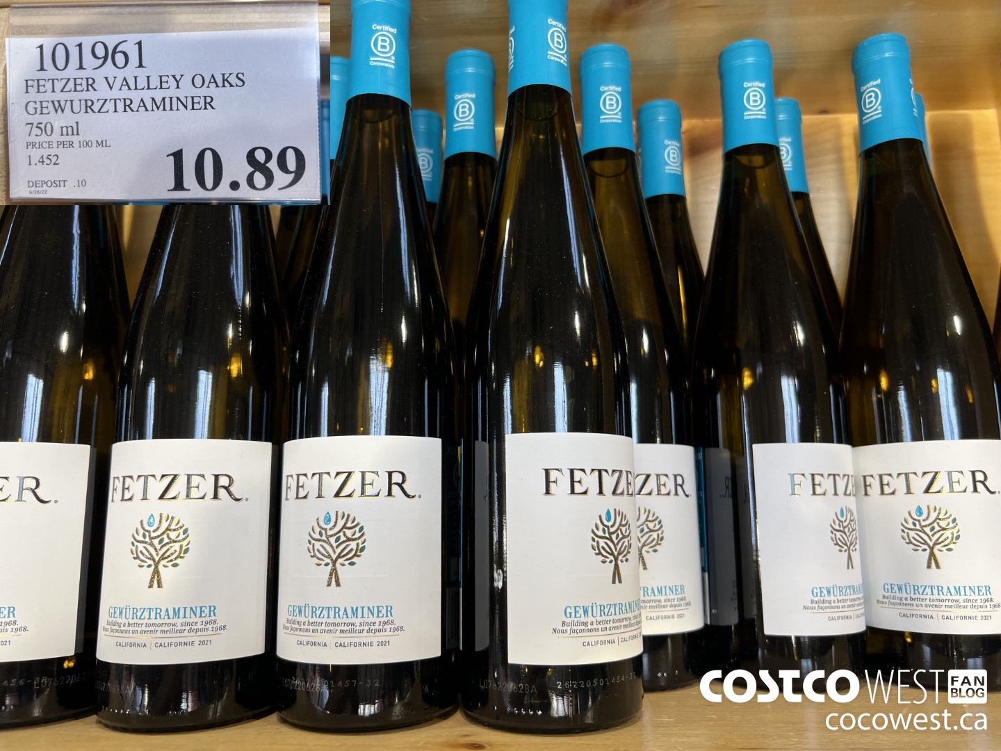 101961 FETZER VALLEY OAKS GEWURZTRAMINER 750 ML $10.89