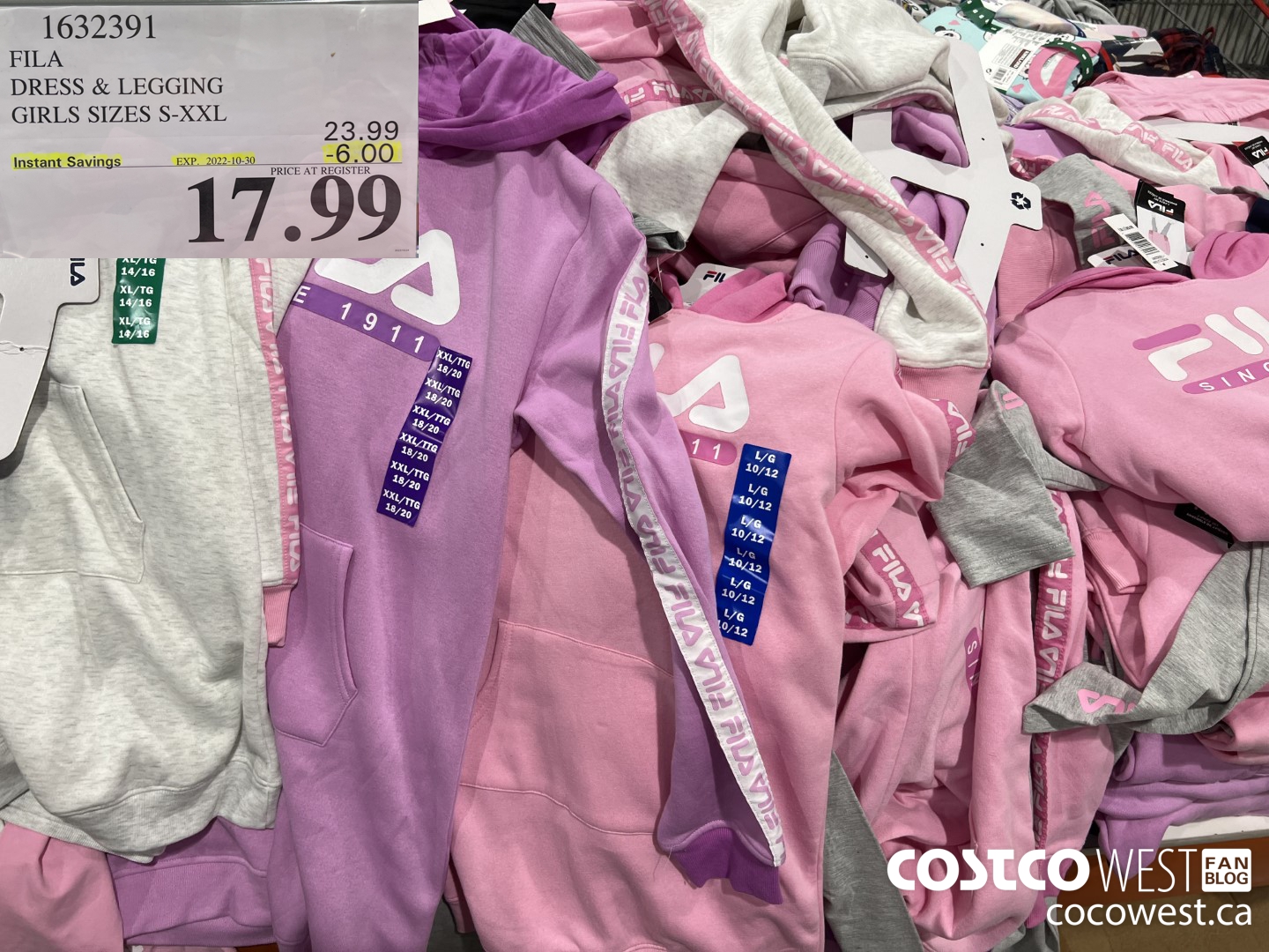 1632391 FILA DRESS & LEGGING GIRLS SIZES S-XXL  ($6.00 INSTANT SAVINGS EXPIRES ON 2022-10-30) $17.99