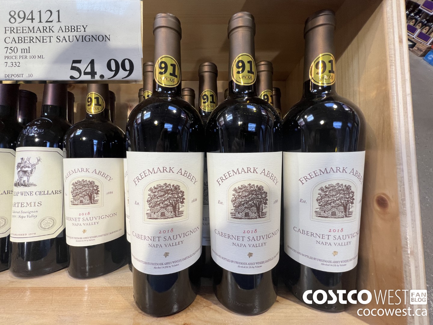 894121 FREEMARK ABBEY CABERNET SAUVIGNON 750 ML $54.99