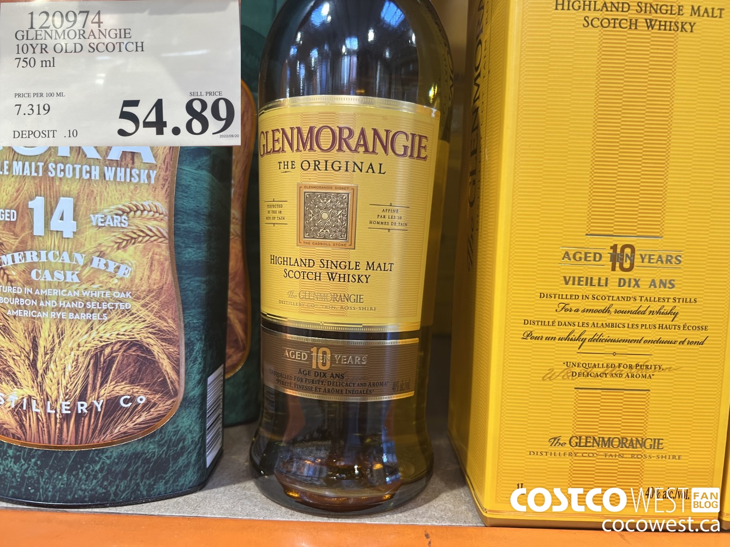 120974 GLENMORANGIE 10YR OLD SCOTCH 750 ML $54.89