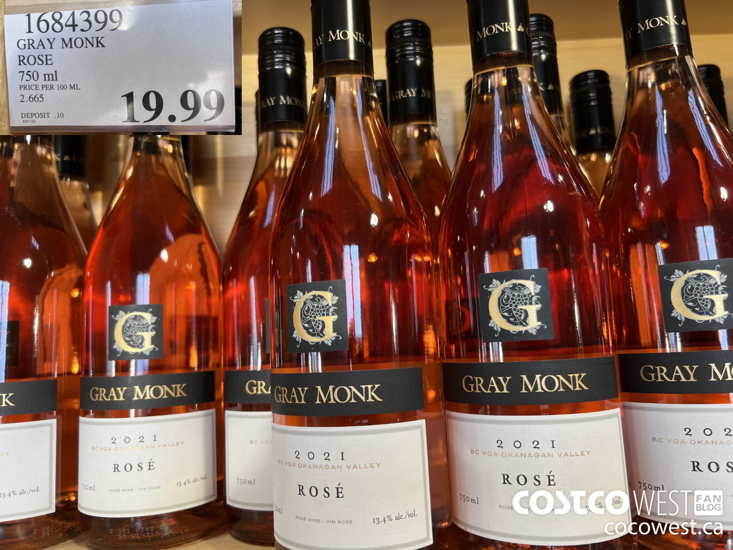 1684399 GRAY MONK ROSE 750 ML $19.99