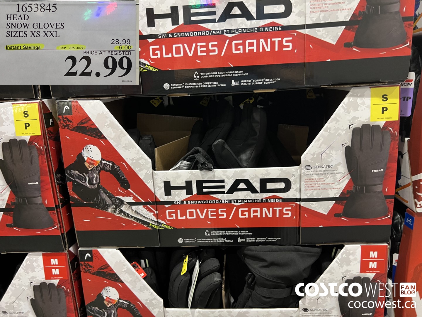 1653845 HEAD SNOW GLOVES SIZES XS-XXL ($6.00 INSTANT SAVINGS EXPIRES ON 2022-10-30) $22.99