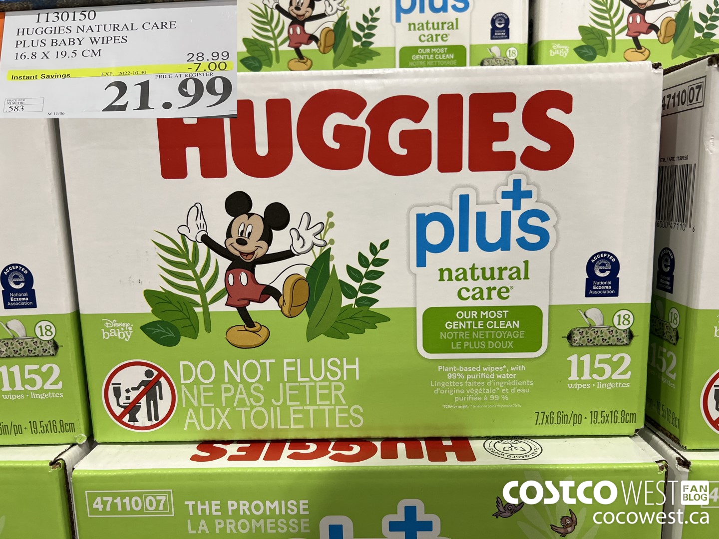 1130150 HUGGIES NATURAL CARE PLUS BABY WIPES 16.8 X 19.5 CM ($7.00 INSTANT SAVINGS EXPIRES ON 2022-10-30) $21.99