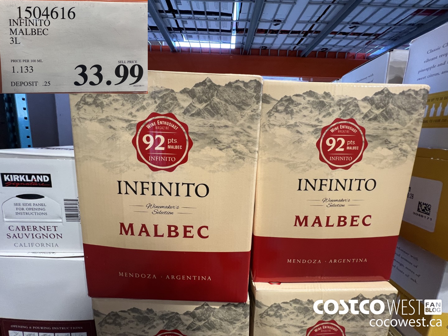1504616 INFINITO MALBEC 3L $33.99