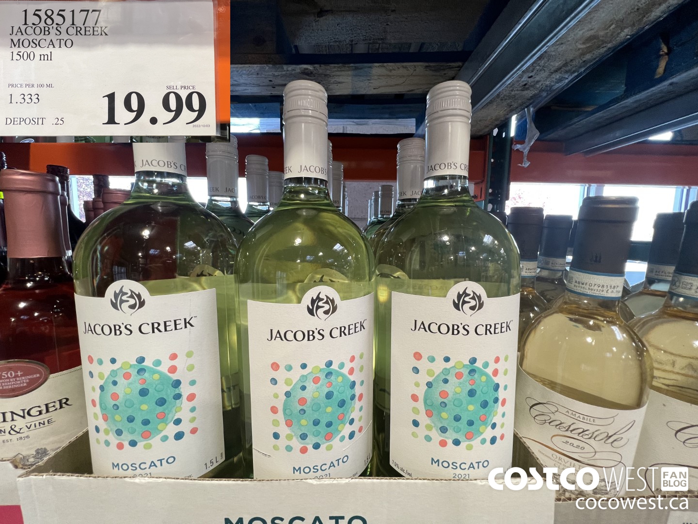 1585177 JACOB'S CREEK MOSCATO 1500 ML $19.99