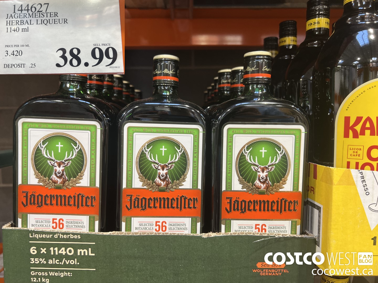 144627 JAGERMEISTER HERBAL LIQUEUR 1140 ML $38.99