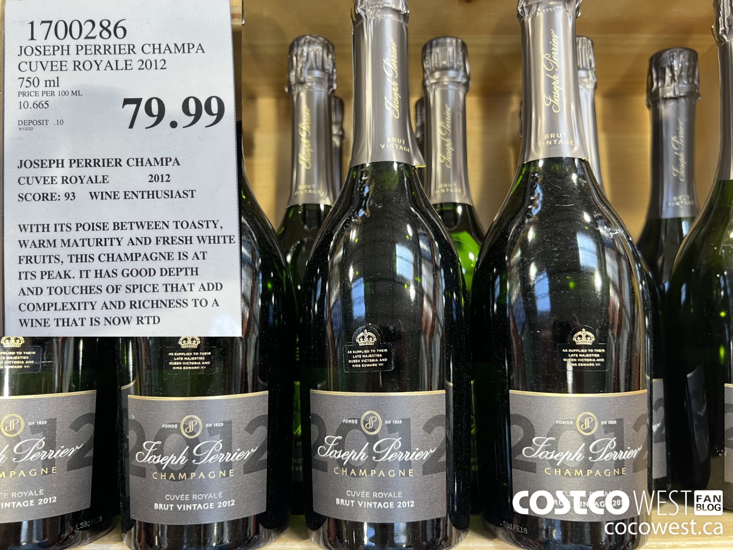 1700286 JOSEPH PERRIER CHAMPA CUVEE ROYALE 2012 750 ML $79.99