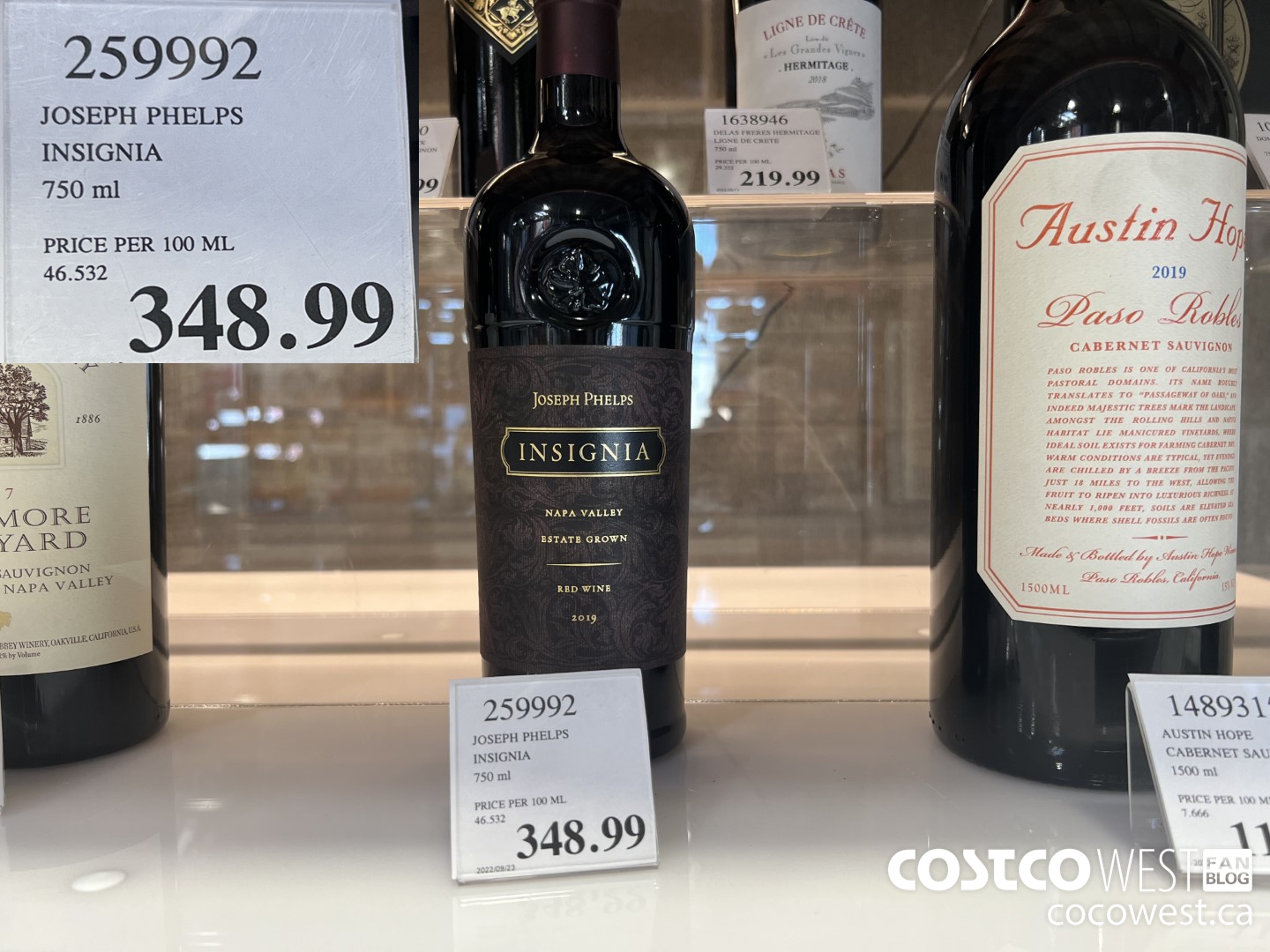 259992 JOSEPH PHELPS INSIGNIA 750 ML $348.99