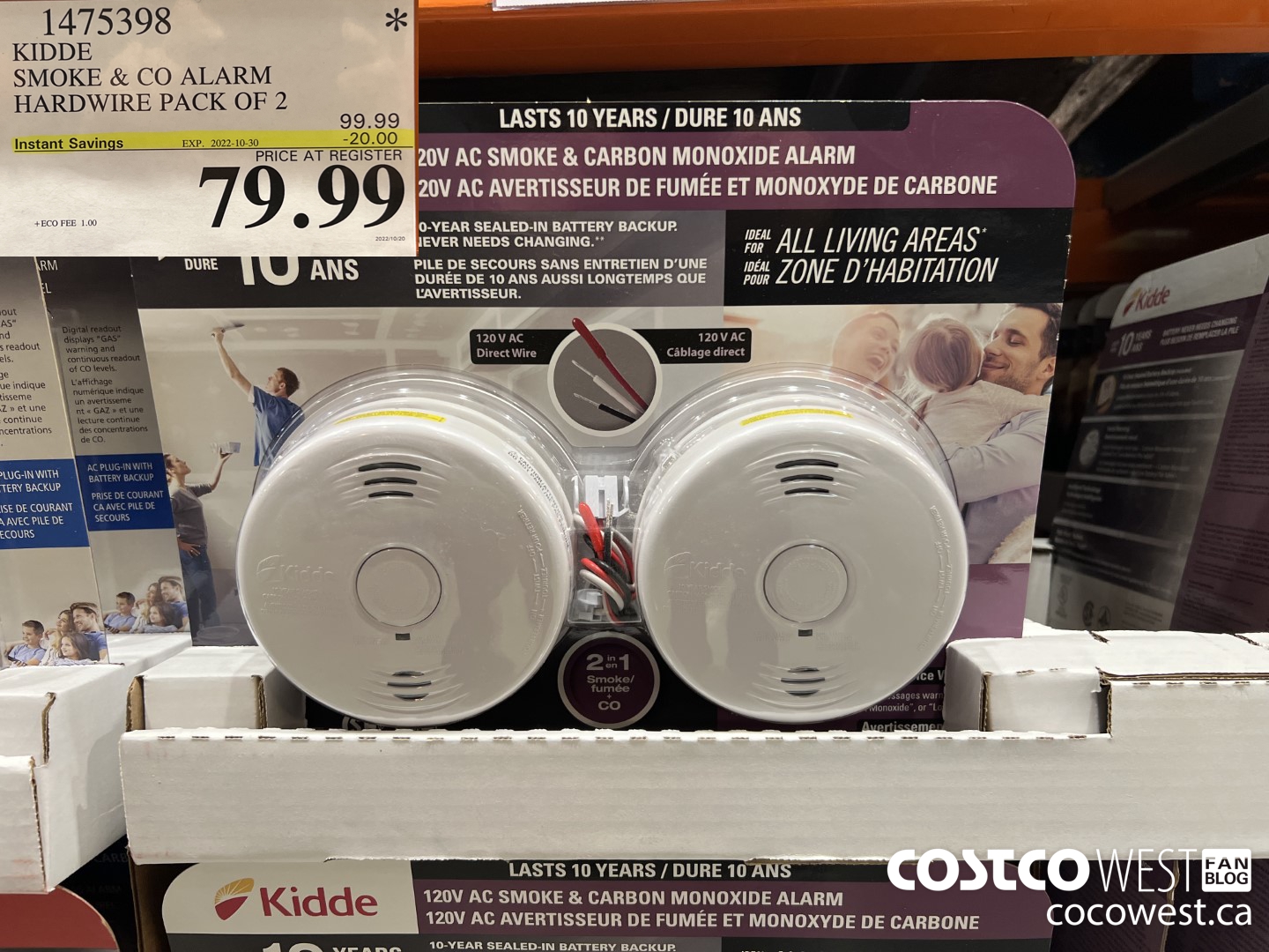 1475398 KIDDE SMOKE & CO ALARM HARDWARE PACK OF 2 ($20.00 INSTANT SAVINGS EXPIRES ON 2022-10-30) $79.99