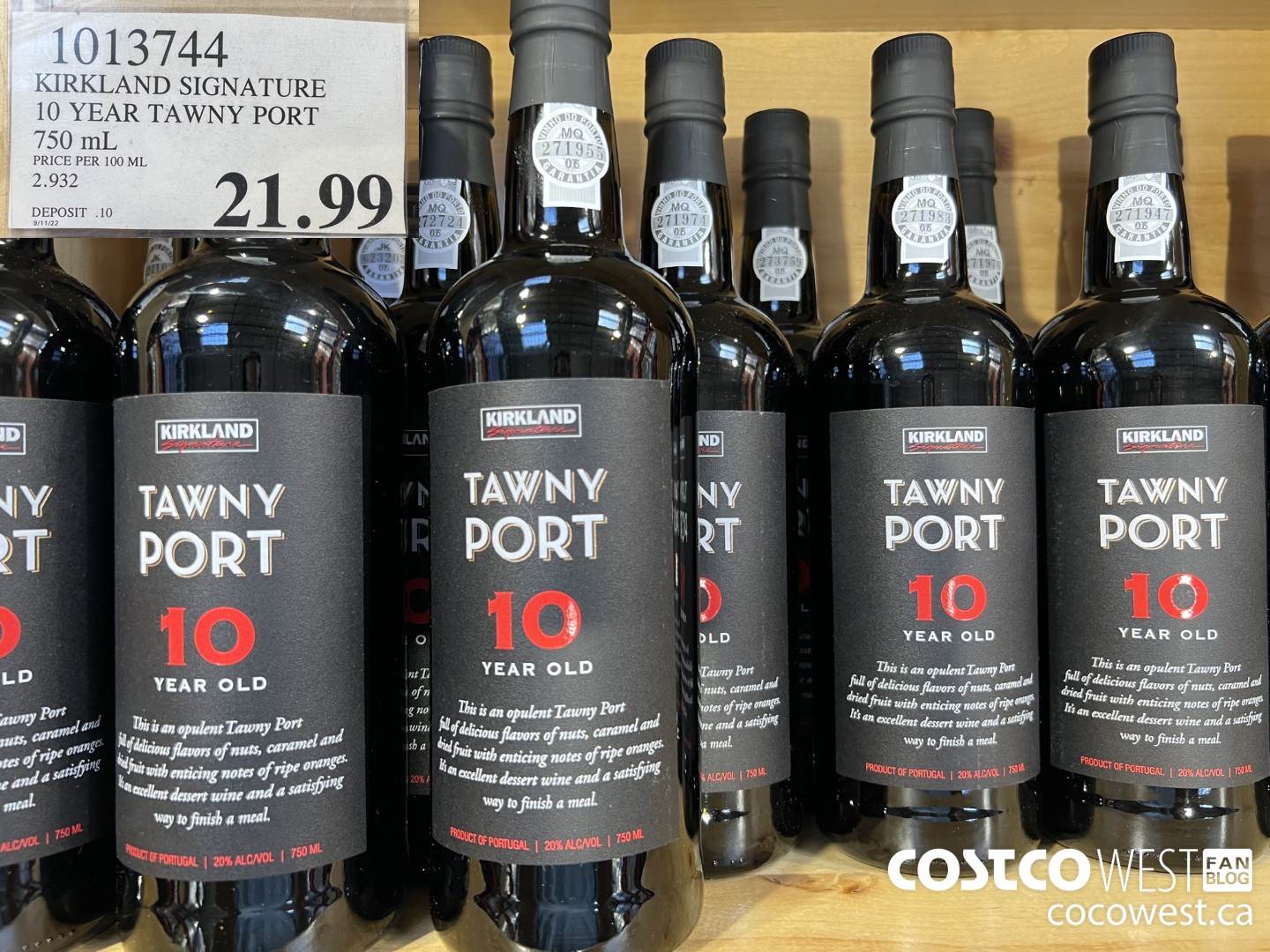 1013744 KIRKLAND SIGNATURE 10 YEAR TAWNY PORT 750 ML $21.99