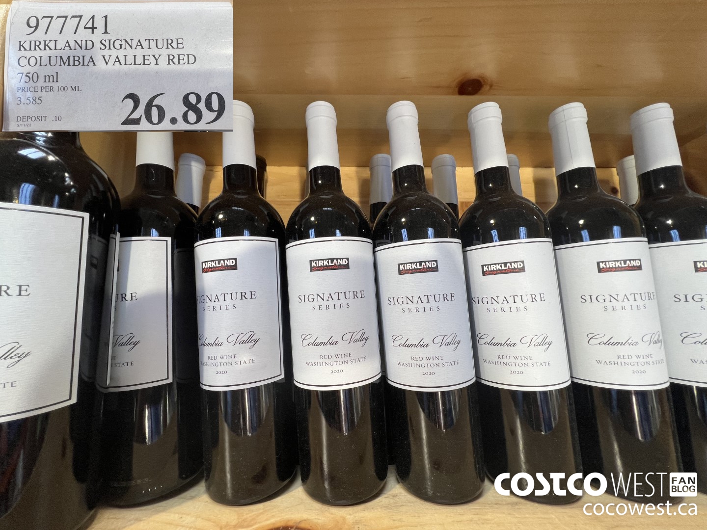 977741 KIRKLAND SIGNATURE COLUMBIA VALLEY RED 750 ML $26.89