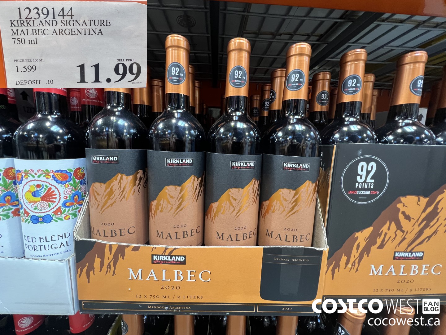 1239144 KIRKLAND SIGNATURE MALBEC ARGENTINA 750 ML $11.99