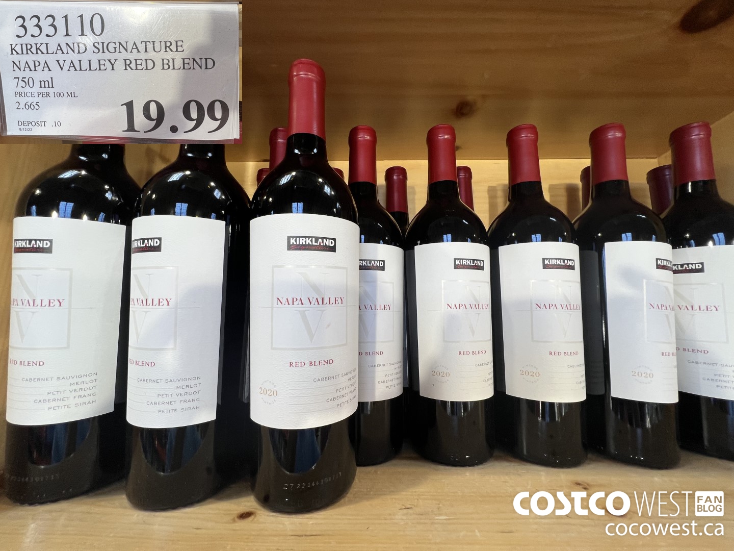 333110 KIRKLAND SIGNATURE NAPA VALLEY RED BLEND 750 ML $19.99