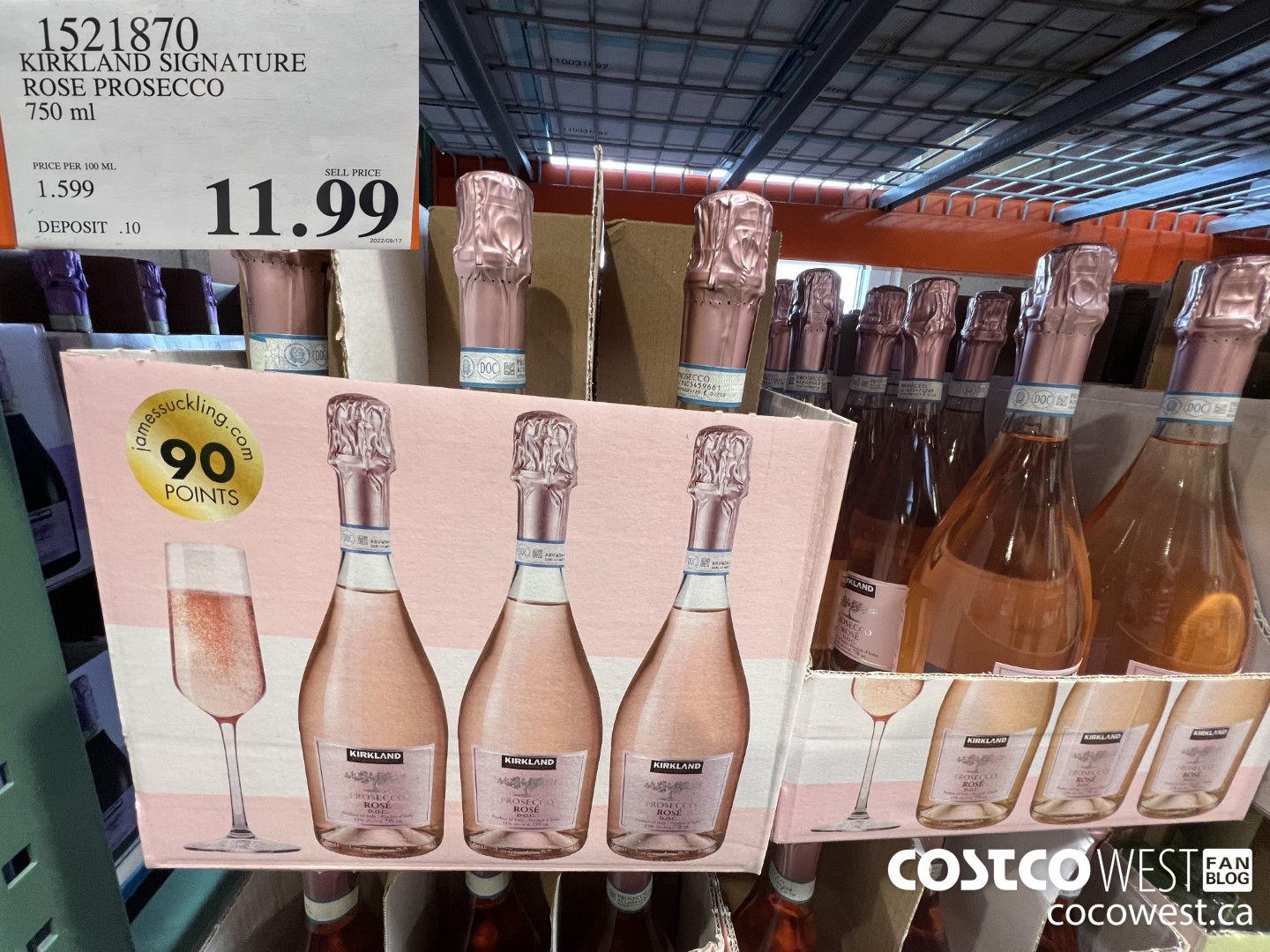 1521870 KIRKLAND SIGNATURE ROSE PROSECCO 750 ML $11.99