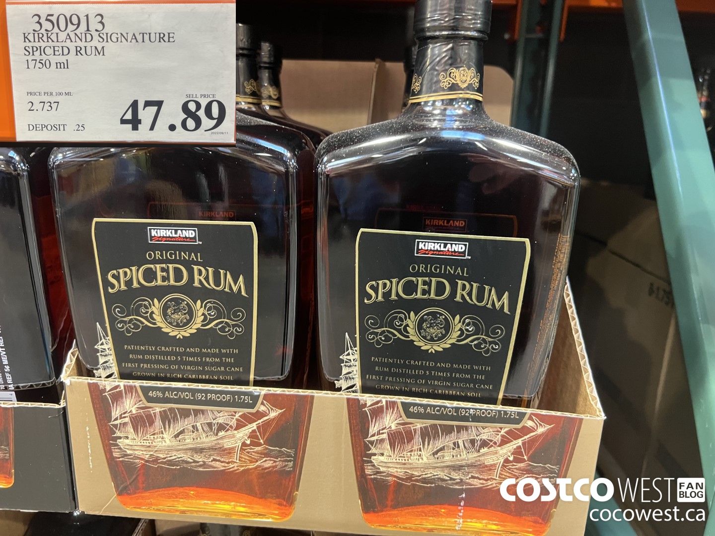350913 KIRKLAND SIGNATURE SPICED RUM 1750 ML $47.89