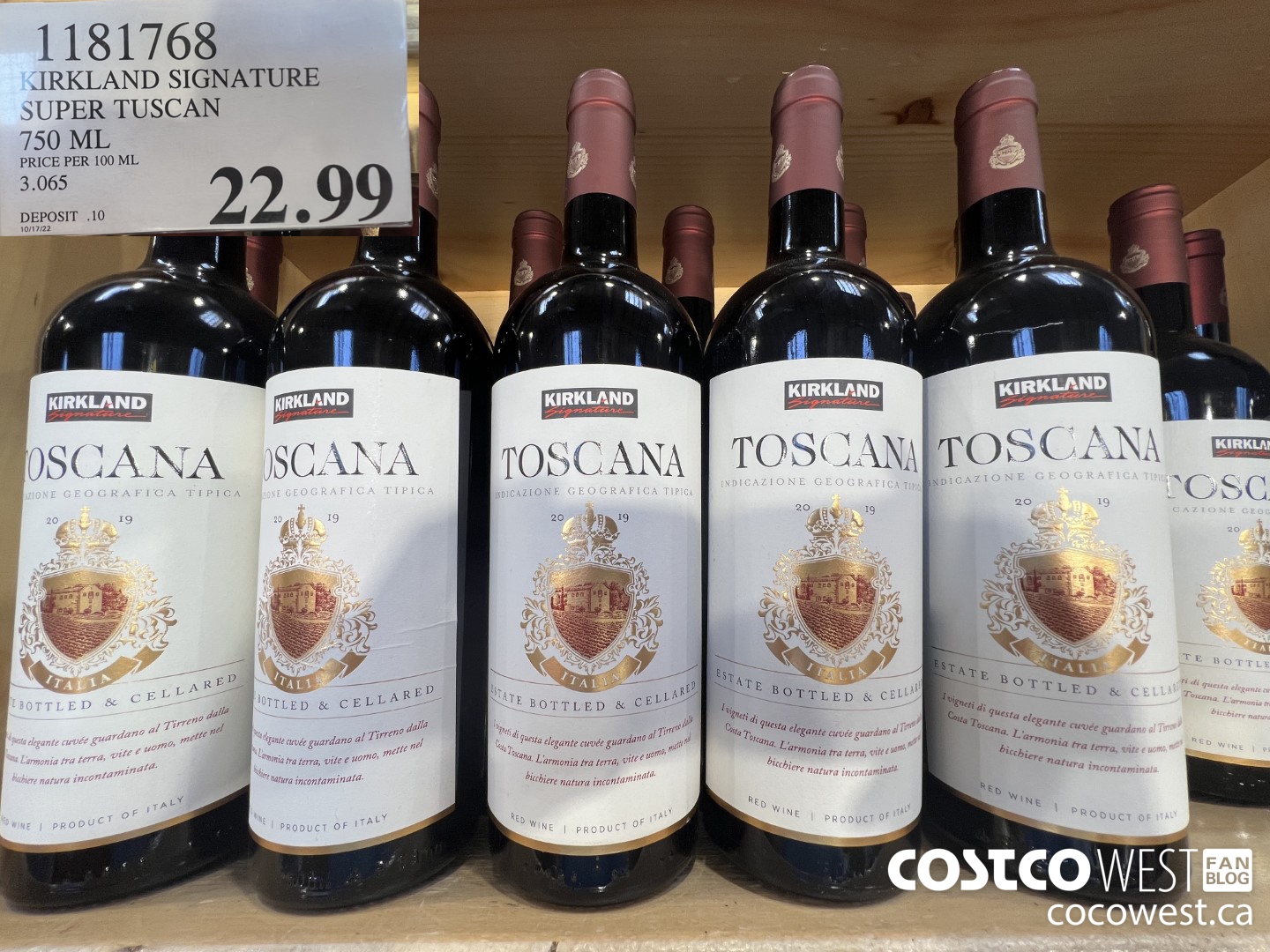 1181768 KIRKLAND SIGNATURE SUPER TUSCAN 750 ML $22.99