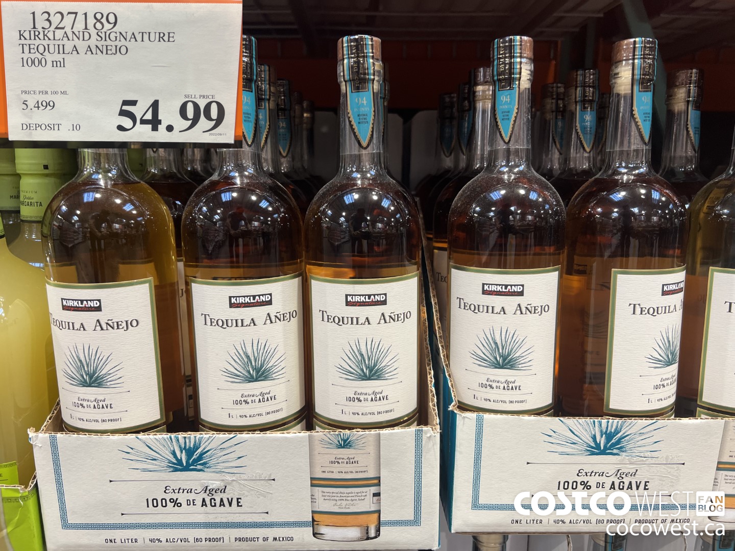 1327189 KIRKLAND SIGNATURE TEQUILA ANEJO 1000 ML $54.99