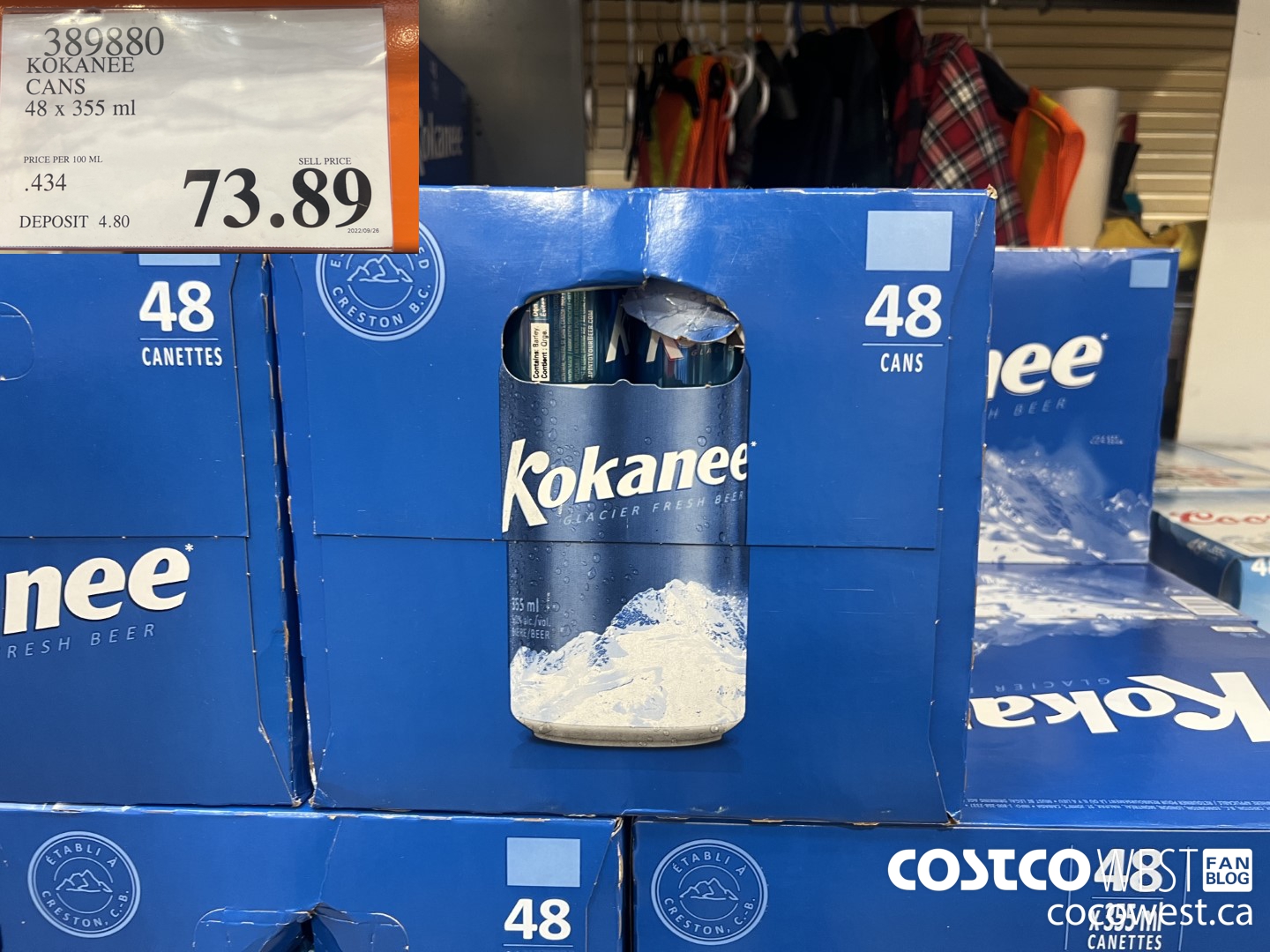 389880 KOKANEE CANS 48 X 355 ML $73.89