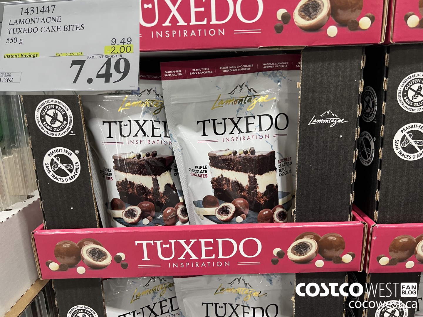 1431447 LAMONTAGNE TUXEDO CAKE BITES 550 g ($2.00 INSTANT SAVINGS EXPIRES ON 2022-10-23) $7.49