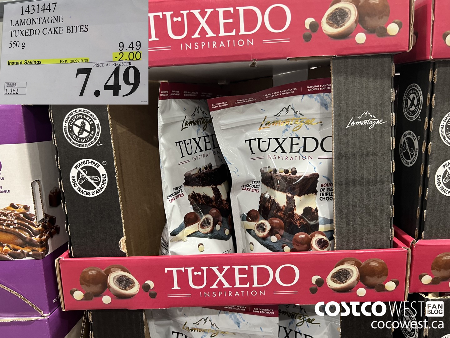 1431447 LAMONTAGNE TUXEDO CAKE BITES 550 g ($2.00 INSTANT SAVINGS EXPIRES ON 2022-10-30) $7.49