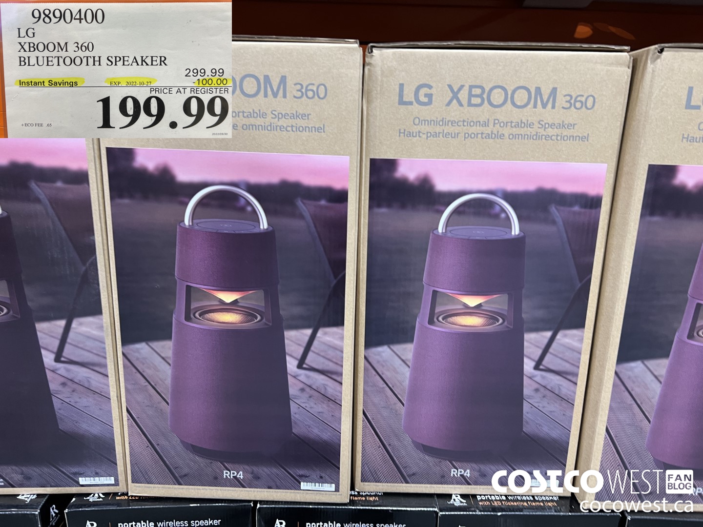 9890400 LG XBOOM 360 BLUETOOTH SPEAKER ($100.00 INSTANT SAVINGS EXPIRES ON 2022-10-27) $199.99