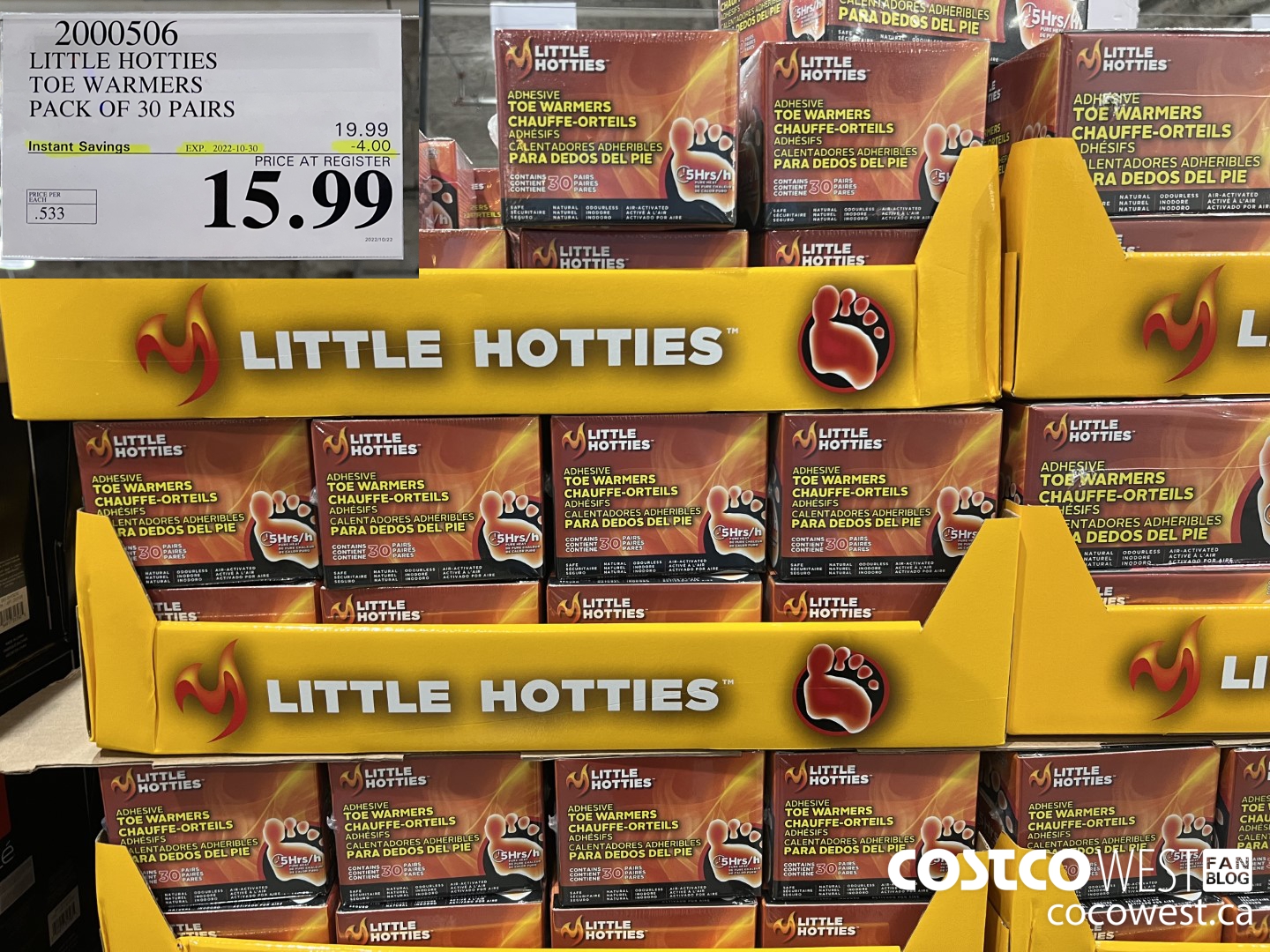 2000506 LITTLE HOTTIES TOE WARMERS PACK OF 30 PAIRS ($4.00 INSTANT SAVINGS EXPIRES ON 2022-10-30) $15.99