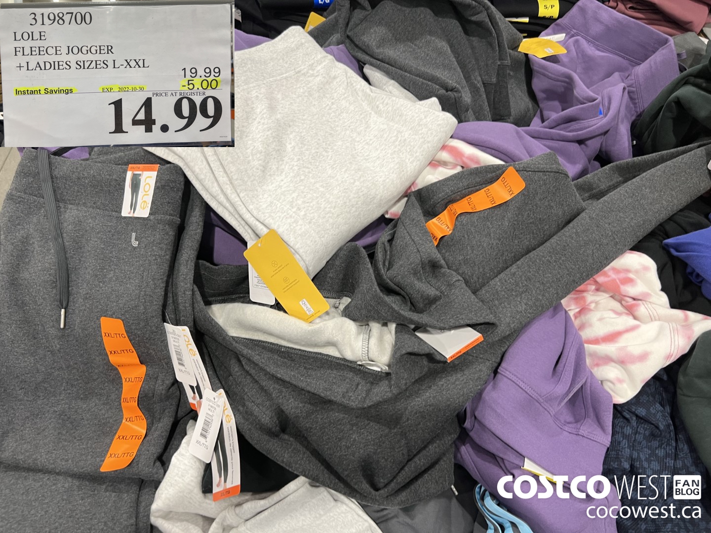 3198700 LOLE FLEECE JOGGER LADIES SIZES L-XXL ($5.00 INSTANT SAVINGS EXPIRES ON 2022-10-30) $14.99