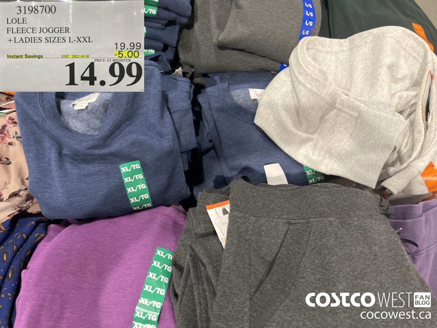 3198700 LOLE FLEECE JOGGER LADIES SIZES L-XXL ($5.00 INSTANT SAVINGS EXPIRES ON 2022-10-30) $14.99