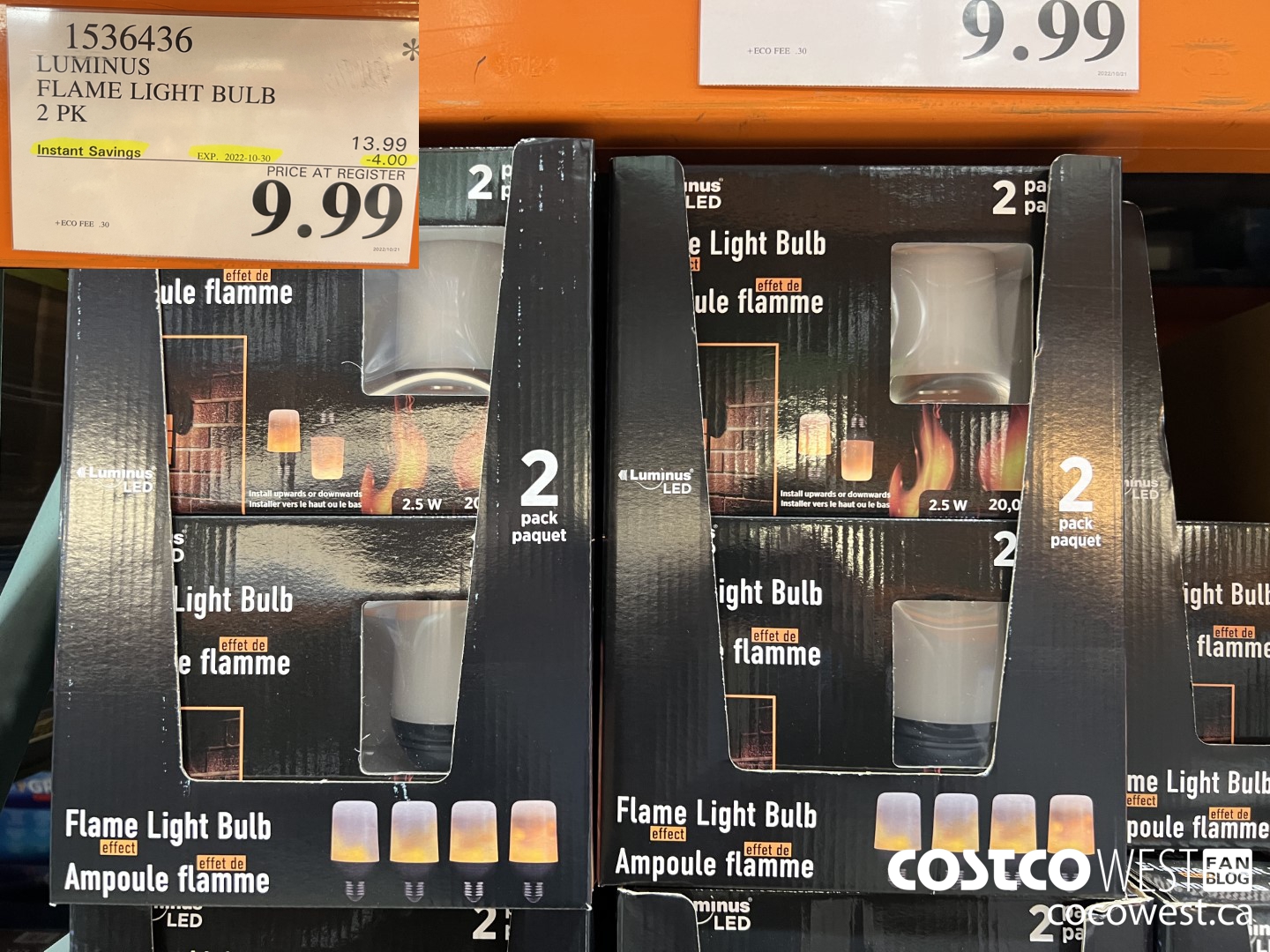 1536436 LUMINUS FLAME LIGHT BULB 2 PK ($4.00 INSTANT SAVINGS EXPIRES ON 2022-10-30) $9.99