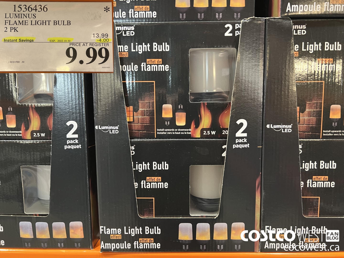 1536436 LUMINUS FLAME LIGHT BULB 2 PK ($4.00 INSTANT SAVINGS EXPIRES ON 2022-10-30) $9.99