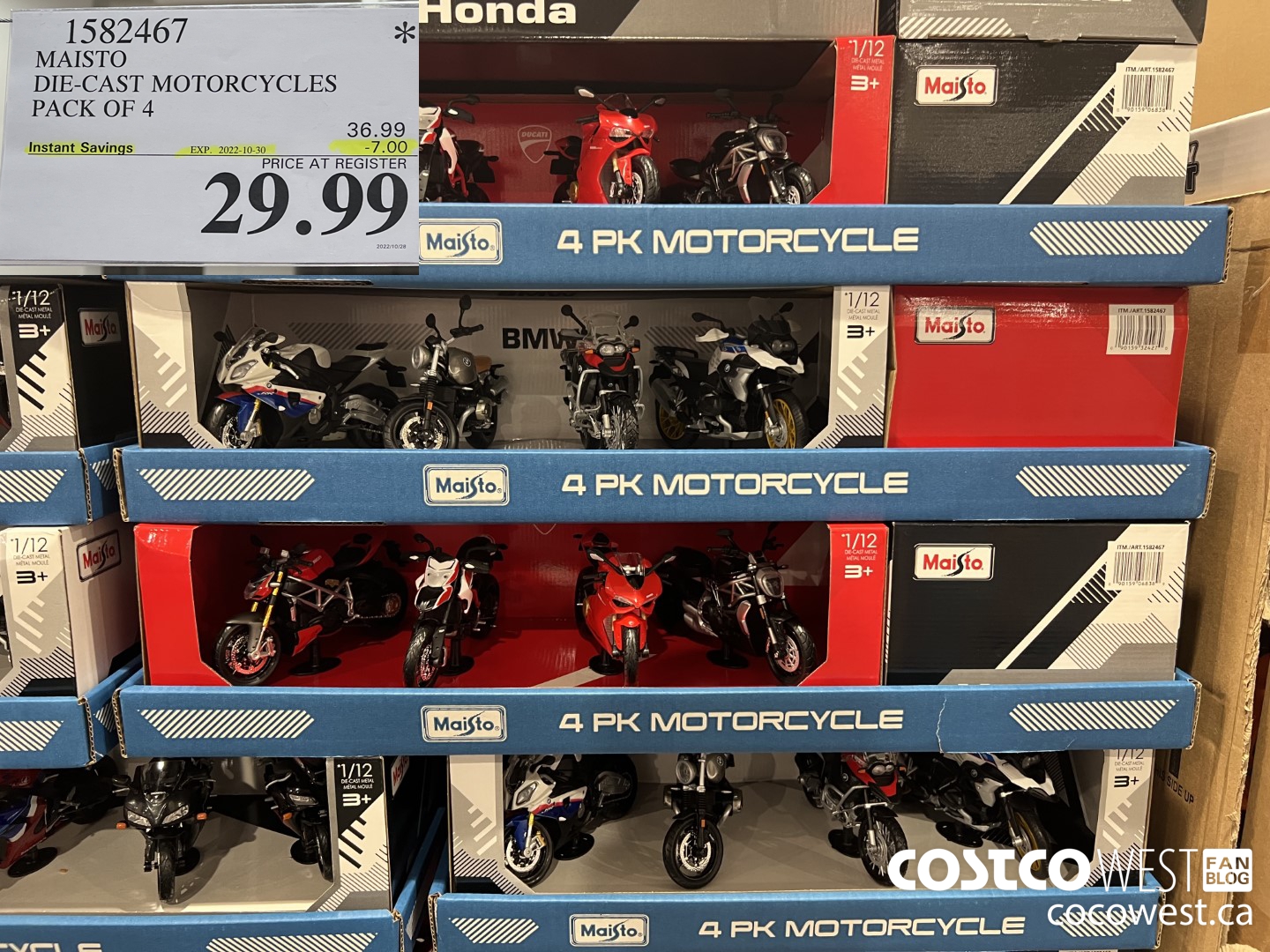 1582467 MAISTO DIE-CAST MOTORCYCLES PACK OF 4 ($7.00 INSTANT SAVINGS EXPIRES ON 2022-10-30) $29.99
