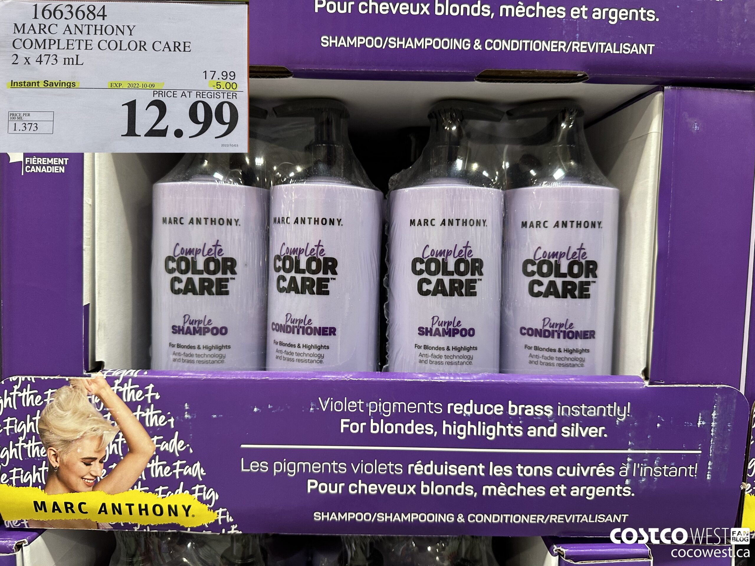 1663684 MARC ANTHONY COMPLETE COLOR CARE 2 X 473 ML ($5.00 INSTANT SAVINGS EXPIRES ON 2022-10-09) $12.99