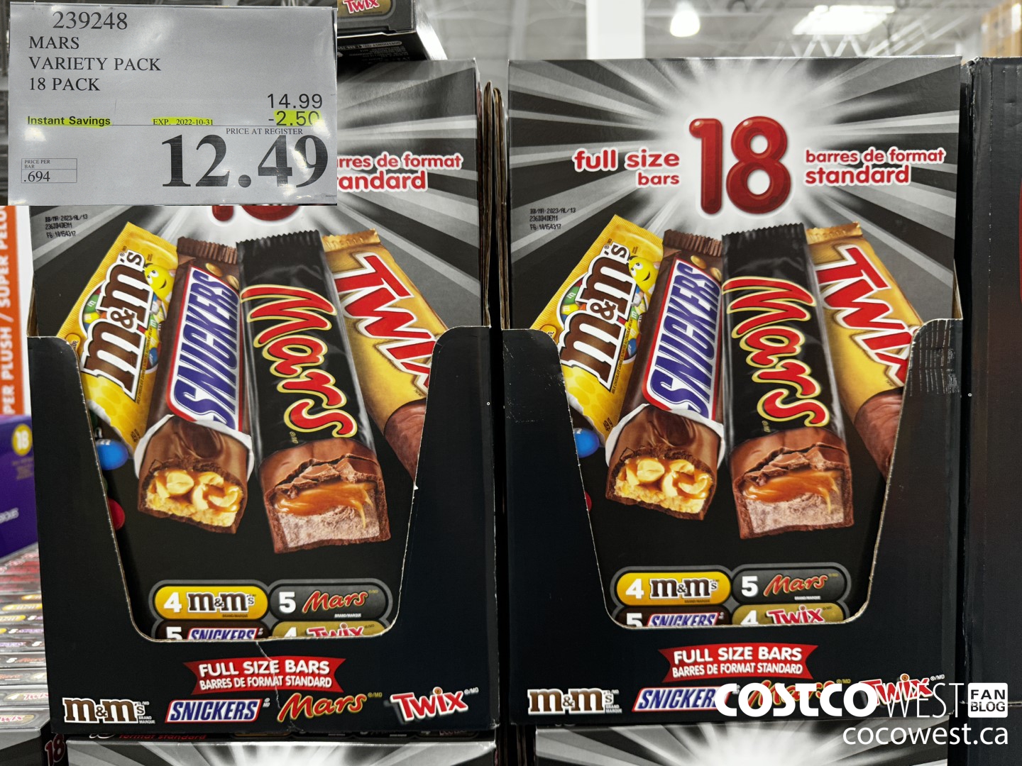 239248 MARS VARIETY PACK 18 PACK ($2.50 INSTANT SAVINGS EXPIRES ON 2022-10-31) $12.49