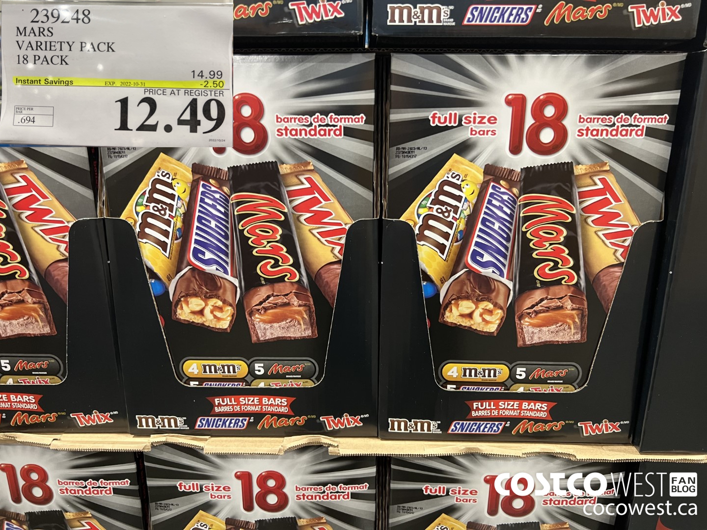 239248 MARS VARIETY PACK PACK OF 18 ($2.50 INSTANT SAVINGS EXPIRES ON 2022-10-31) $12.49