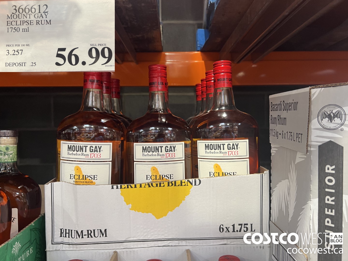 366612 MOUNT GAY ECLIPSE RUM 1750 ML $56.99