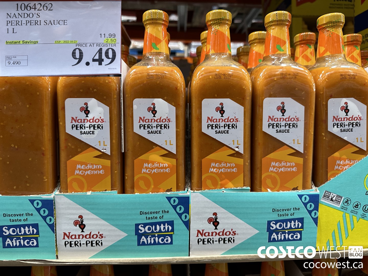 1064262 NANDO'S PERI-PERI SAUCE 1 L ($2.50 INSTANT SAVINGS EXPIRES ON 2022-10-23) $9.49