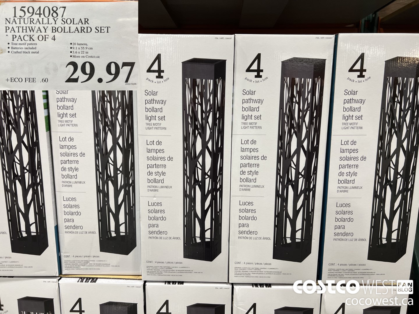 1594087 NATURALLY SOLAR PATHWAY BOLLARD SET PACK OF 4 $29.97