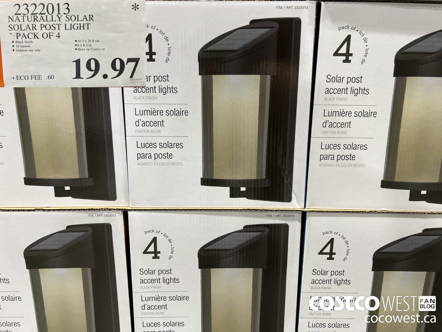 2322013 NATURALLY SOLAR SOLAR POST LIGHT SET OF 4 $19.97