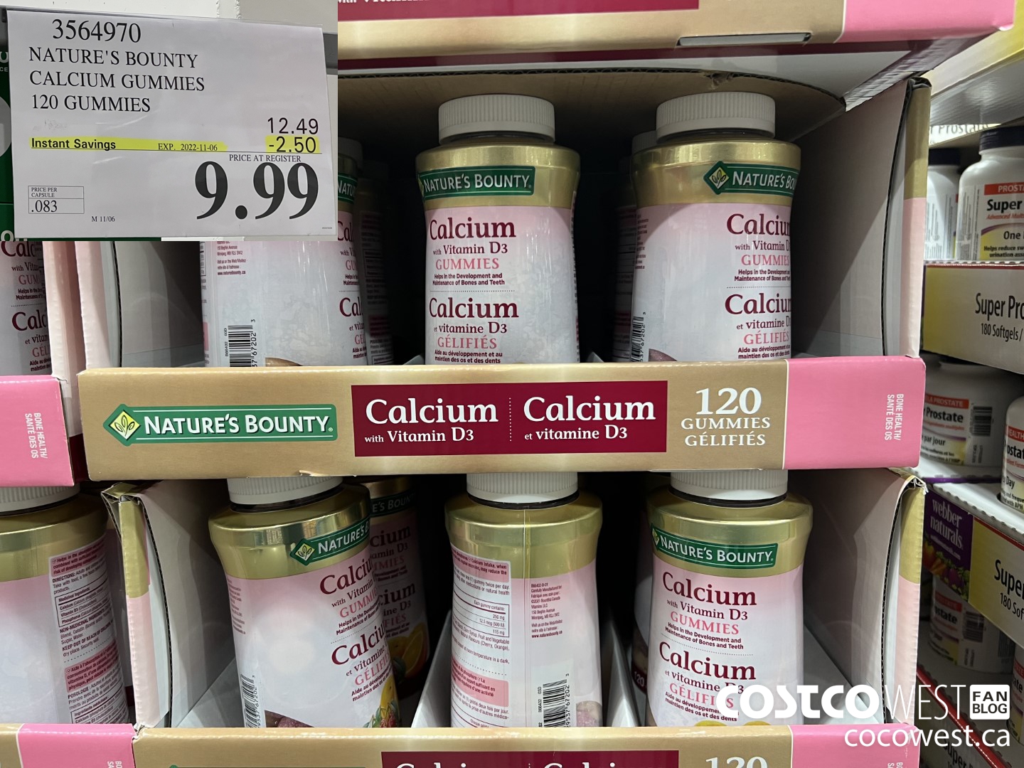 3564970 NATURE'S BOUNTY CALCIUM GUMMIES 120 GUMMIES ($2.50 INSTANT SAVINGS EXPIRES ON 2022-11-06) $9.99