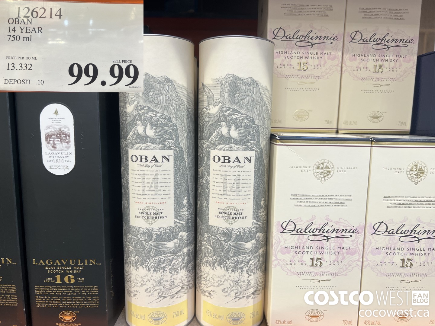 126214 OBAN 14 YEAR 750 ML $99.99