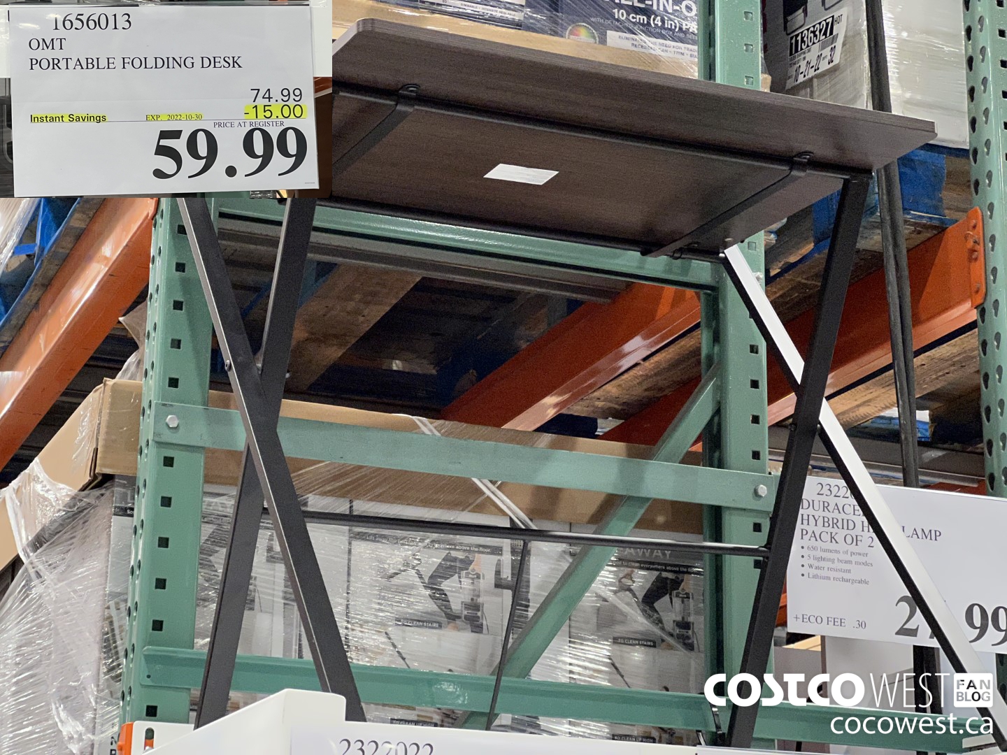 1656013 OMT PORTABLE FOLDING DESK ($15.00 INSTANT SAVINGS EXPIRES ON 2022-10-30) $59.99