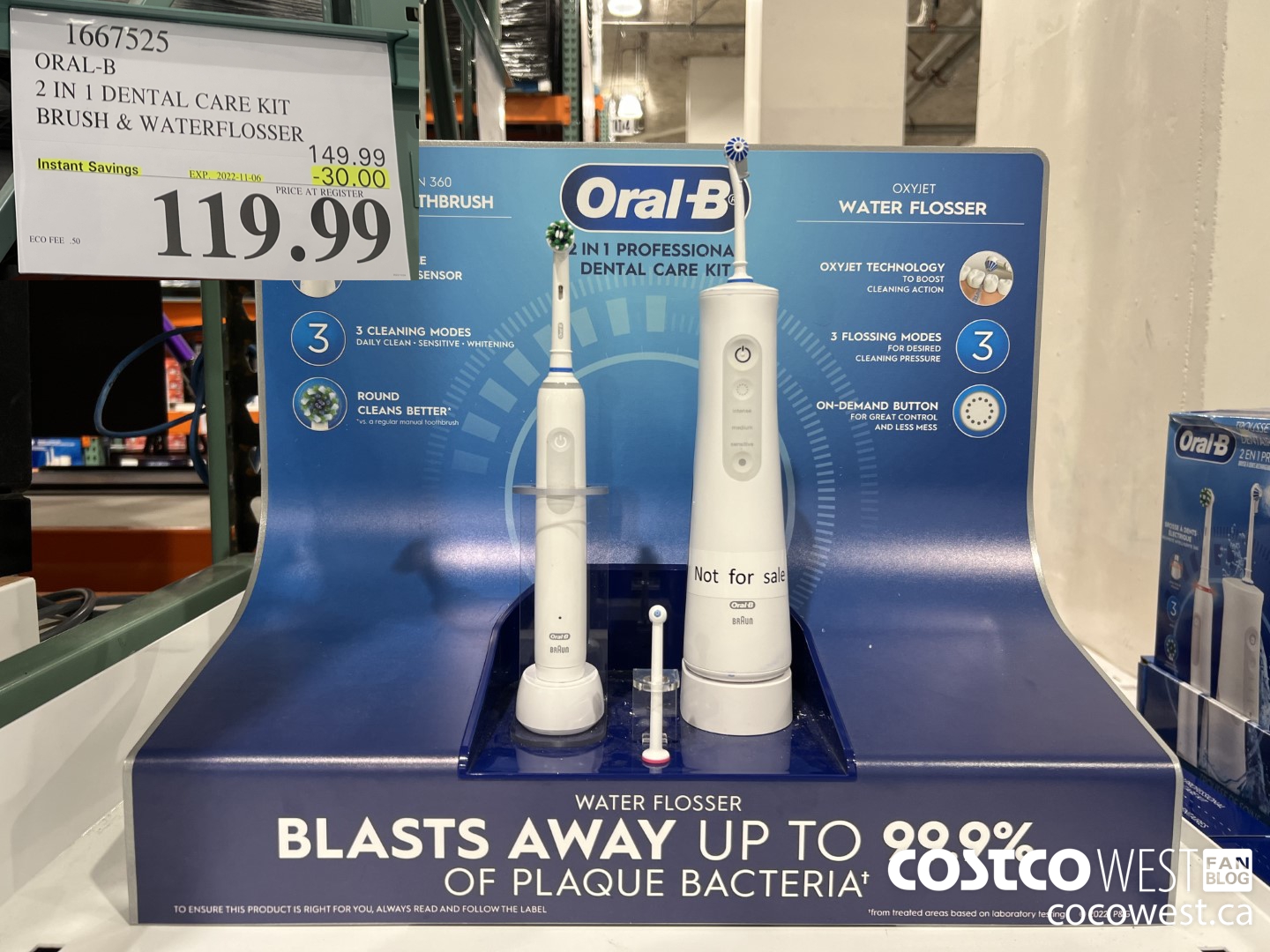 1667525 ORAL-B 2 IN1 DENTAL CARE KIT BRUSH & WATERFLOSSER ($30.00 INSTANT SAVINGS EXPIRES ON 2022-11-06) $119.99