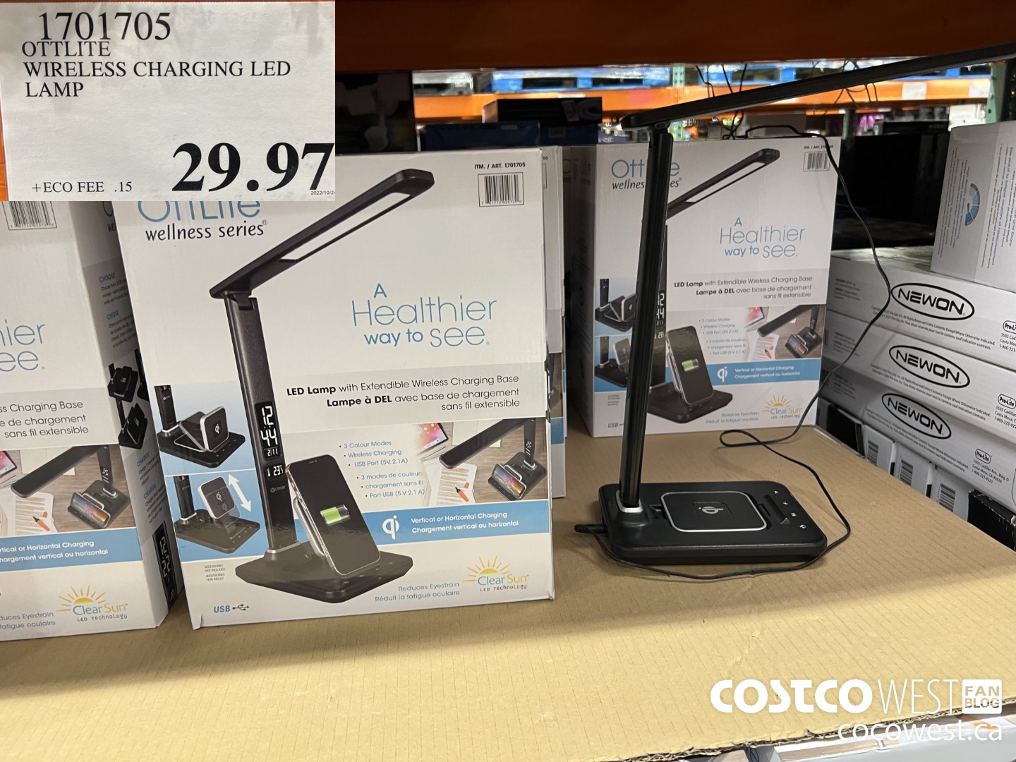 1701705 OTTLITE WIRELESS CHARGING LED LAMP $29.97